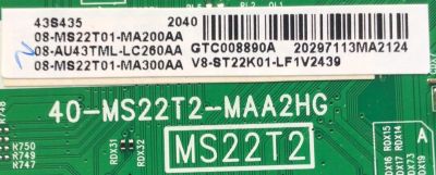 KIT DE TAJETAS PARA TV TCL / MAIN 08-AU43TML-LC260AA / 40-MS22T2-MAA2HG / 08-MS22T01-MA200AA / 08-MS22T01-MA300AA / FUENTE 08-L12CLJ1-PW200AA / 40L12CH4-PWD1CG / PANEL LVU430NDEL / MODELO 43S435 - Imagen 4
